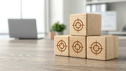 Business Goals and Objectives on Wooden Blocks