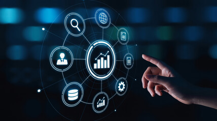 Modern business intelligence dashboard with interactive data