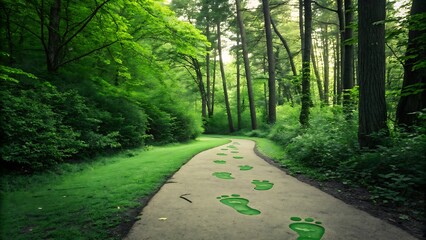 Sustainable Path in a Lush Green Forest