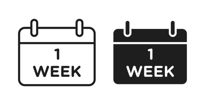 Calendar week icon for mobile app, editable designs