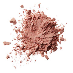 Crushed, dusty rose powder heap against a dark, void background