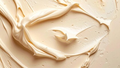 Creamy White Frosting Swirls A Close-Up View of Delicious Dessert Texture