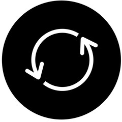 Rounded double-headed arrow button, interface symbol, simple design