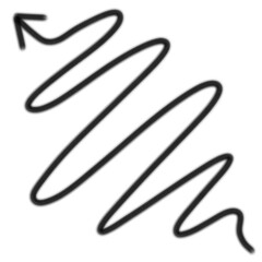 Scribbled wavy arrow lines, directional symbols, playful design