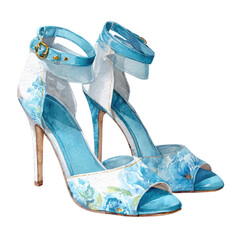 A Pair of Wedding Shoes Isolated on transparent background Remove png, Clipping Path, pen tool