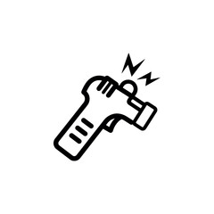 Iconic Black and White Taser Gun With Lightning Bolt Symbol Representing Electric Shock or Power