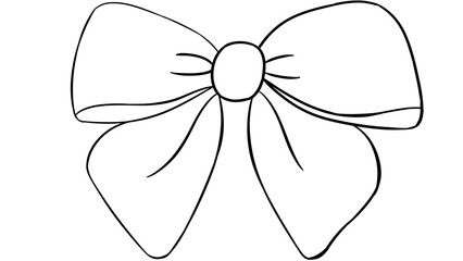 Simple line bow, decorative icon, minimal design