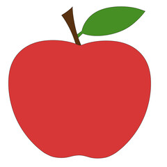 Simple red apple, minimal fruit icon