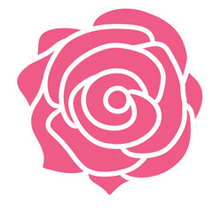 Simple rose illustration, floral symbol, minimalist design © Satou Akira