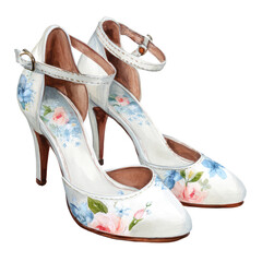 A Pair of Wedding Shoes Isolated on transparent background Remove png, Clipping Path, pen tool
