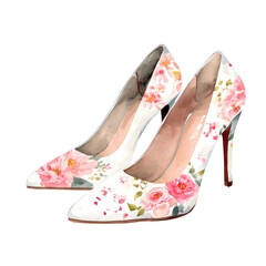A Pair of Wedding Shoes Isolated on transparent background Remove png, Clipping Path, pen tool