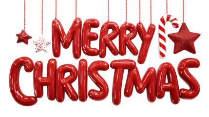 Merry Christmas latters isolated on white background