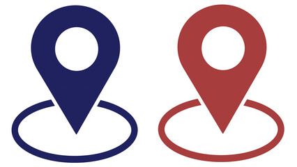 Two simple location checkpoint icons, navigation symbols, minimal design