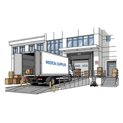 Service and Loading Dock Entrance of a Hospital