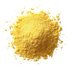 Heap of light yellow powder on black