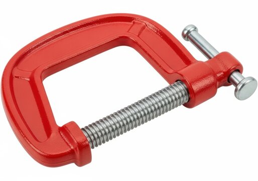Red c clamp tool isolated on white background