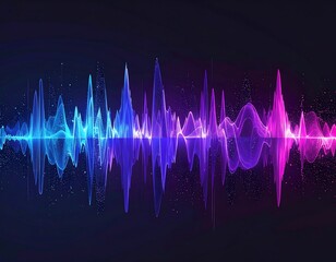 Abstract soundwave display with blue, purple, and pink gradients