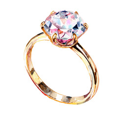 Engagement Ring Isolated on transparent background Remove png, Clipping Path, pen tool