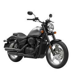 Sleek silver motorcycle illustration poised against a stark background emphasizing modern