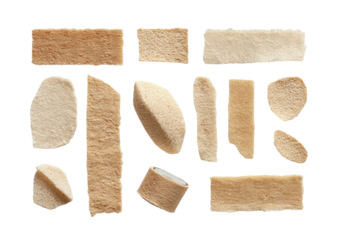 Beige pad shapes on black. Light variations. Grouped