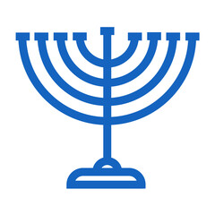 Hanukkah Candle Holder. Vector illustration of a simple empty menorah. Hand drawn minimal judaic symbol for holiday tradition.