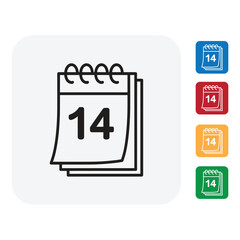 Never Miss an Event with this Calendar Icon Set in Multiple Colors for Valentine's Day, Birthdays, Anniversaries, and Important Dates