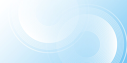 Design minimalist banner background, pastel colorful, blue and white gradations. Circle effect style abstract