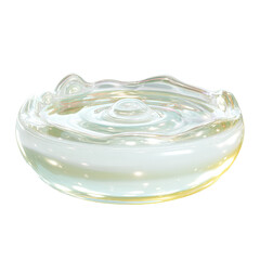Rippling liquid in round shallow bowl, reflective and luminous surface