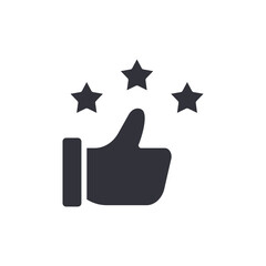 Excellent Feedback Rating Star Thumb Up Symbol Icon