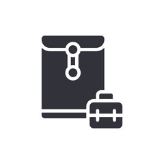 Dark Letter Attached With Briefcase Vector Illustration