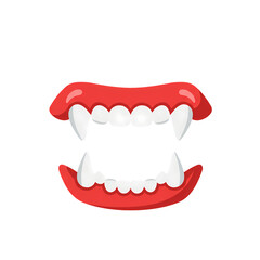 Naklejka premium Cartoon vampire teeth with long fangs for halloween on transparent background