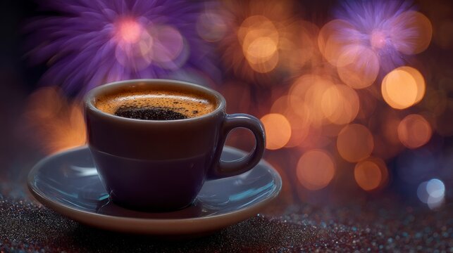 Coffee cup festive background