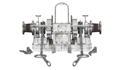 3d rendering ship windlass winch