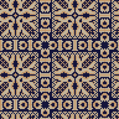 Floral Textured Fair Isle Seamless Pattern Design