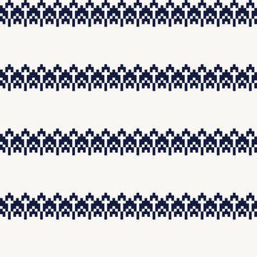 Monochrome Chevron Fair Isle Seamless Pattern Design