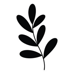 Obraz premium Botanical foliage Silhouette, Vector, Illustration