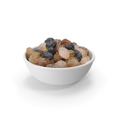 Bowl of mixed raisins
