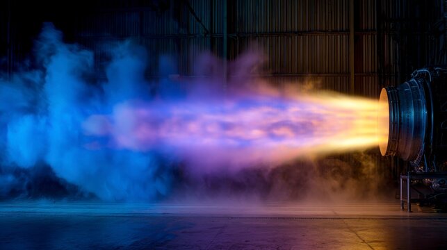 Rocket engine test firing