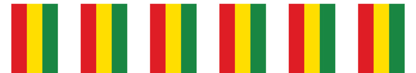 Red, yellow and green colored party bunting as the colors of the Black History Month flag. Flat design illustration.