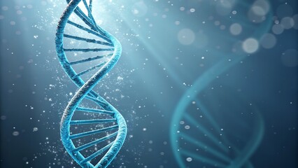 3D Medical Concept Art &ndash; Glowing DNA Double Helix for Diabetes Genetic Awareness