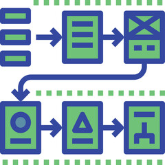 Abstract geometric shapes with vibrant color gradients and clean lines