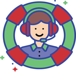 Abstract geometric pattern with vibrant color accents and text elements