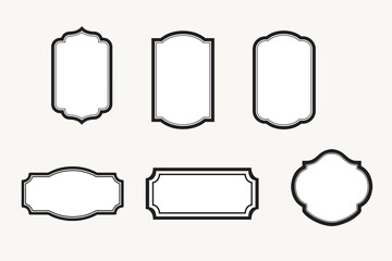 Collection of ornate blank frames and labels in vintage style