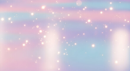 Iridescent Glittering Sparkles Floating on a Dreamy Pastel Gradient Background, Evoking a Sense of Magic and Wonder