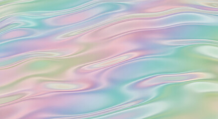 Obraz premium Dreamy Abstract Water Texture Pastel Rainbow Colors Flowing Smoothly, Evoking Calm and Serenity, Ideal for Backgrounds and Design Elements