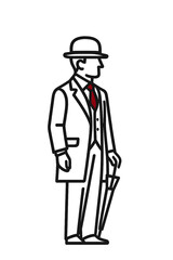 logo design of a UK traditional dressed man on transparent background