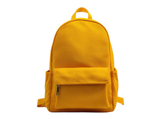 Bright yellow fabric backpack with front pocket