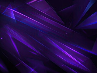 Angular purple geometric shards layered in dynamic patterns against a dark, moody background