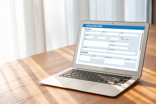 Online application form for modish registration on the internet website
