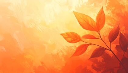Abstract artistic rendering featuring warm hues and autumn foliage
